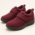 Women's Burgundy Adjustable-Strap Padded Winter Comfort Shoes