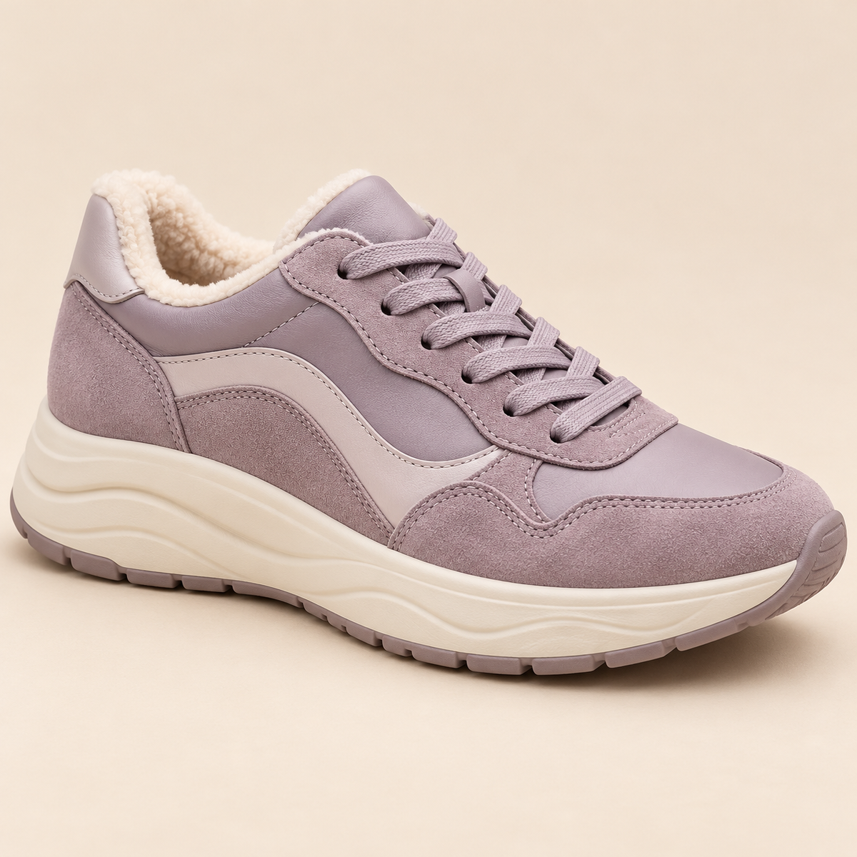 Women's Lavender Retro Suede Casual Sneakers